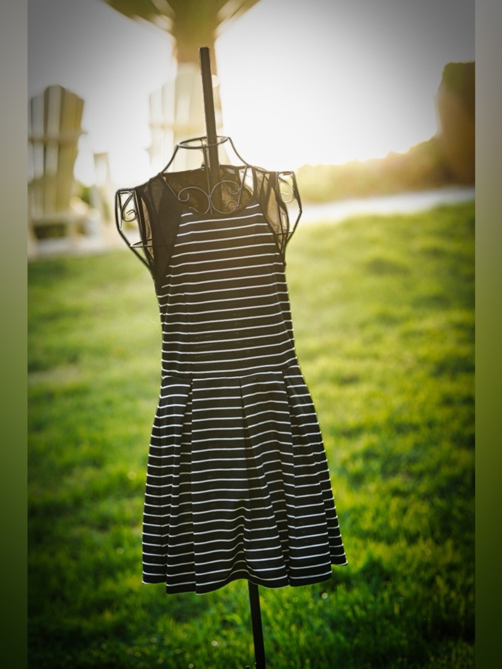 Stylish Black & White Striped Dress